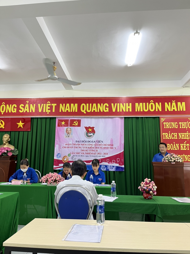 Đại hội Đoàn TNCS Hồ Chí Minh Chi đoàn Trung tâm Kiểm tra vệ sinh thú y Trung ương II lần thứ VII, nhiệm kỳ 2022 - 2024